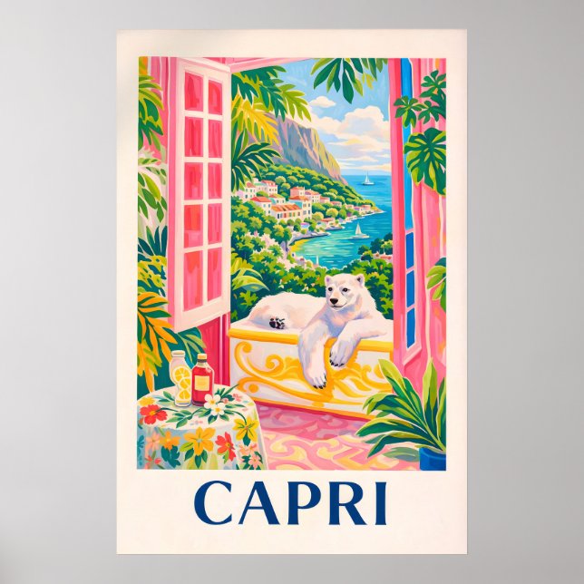 Capri Kustposter, Italienska Rivieran Resa Poster (Framsidan)