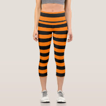 Capri Leggings Orange Black Rand