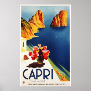 CAPRI NAPLES ITALIEN Travel Poster Vintage Art Dec