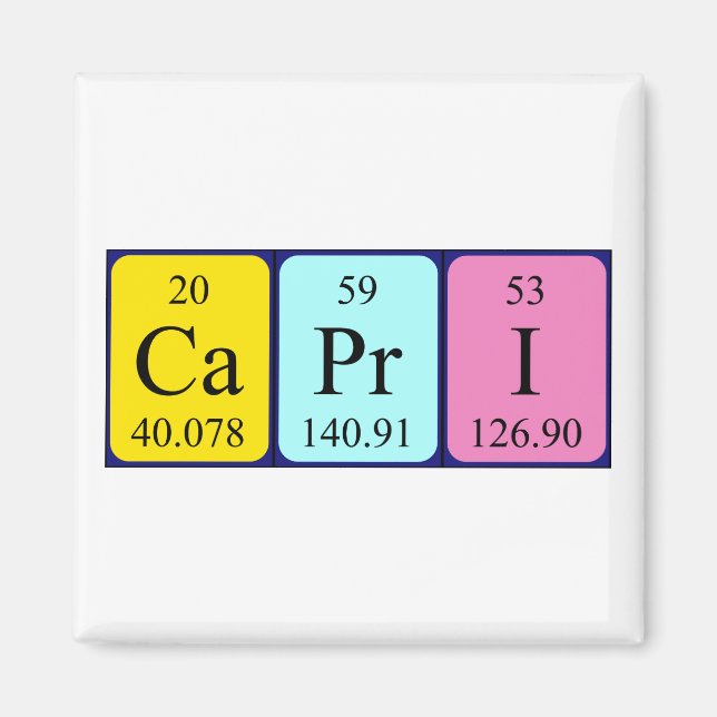 Capri Periodisk bord namn magnet (Framsidan)