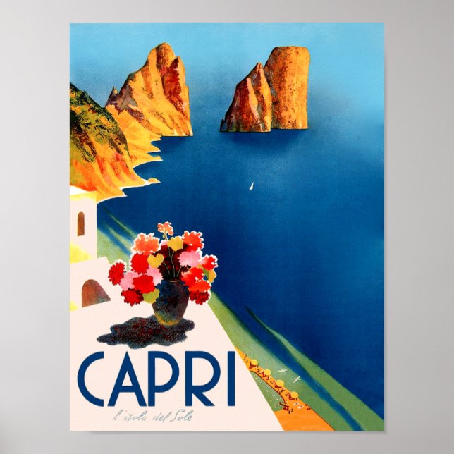 Capri, reseaffisch för Italien Poster (Framsidan)