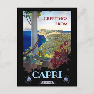 Capri, turistvykort för Italien Vintage resor Vykort