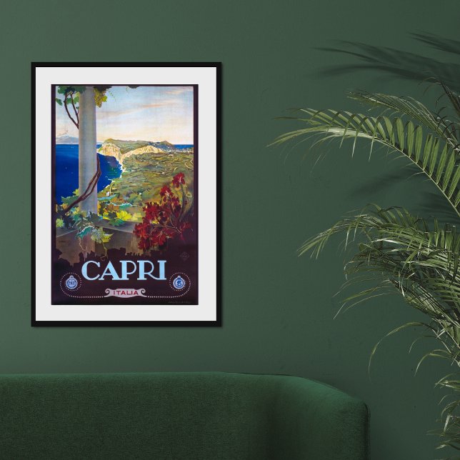 Capri Vintage Italy Travel Poster (Capri Italy vintage travel poster)