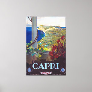 Capri Vintage Italy Travel Poster Canvastryck