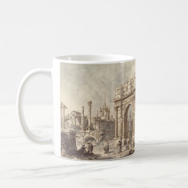 Capriccio med en romersk triumfbåge kaffemugg (Vänster)