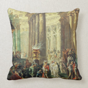Capriccio T28517 av ett romerskt tempel med Kudde