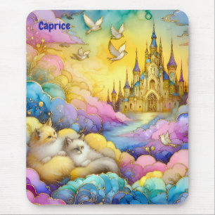 CAPRICE ~Crystal Castle Clouds Kittens ~ Mousepad Musmatta