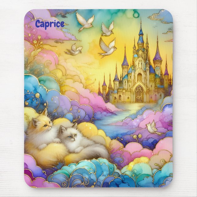 CAPRICE ~Crystal Castle Clouds Kittens ~ Mousepad Musmatta (Framsidan)