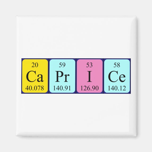 Caprice Perioce bord namn magnet (Framsidan)