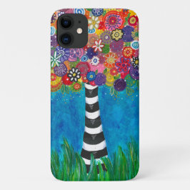 Capricious Lycklig Colorful Träd Original Artwork