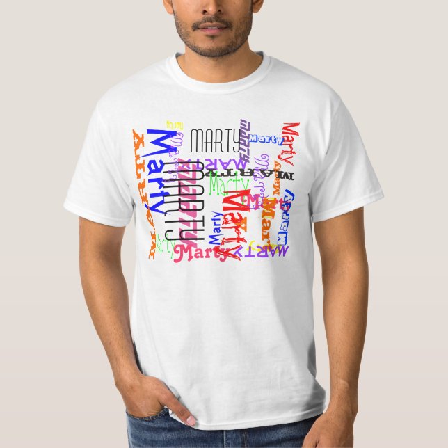 Capricious Repeat Namn Collage T-shirt (Framsida)