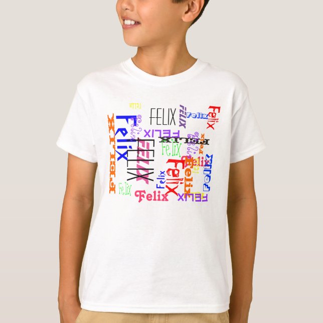Capricious Repeat Namn Collage Tee Shirt (Framsida)