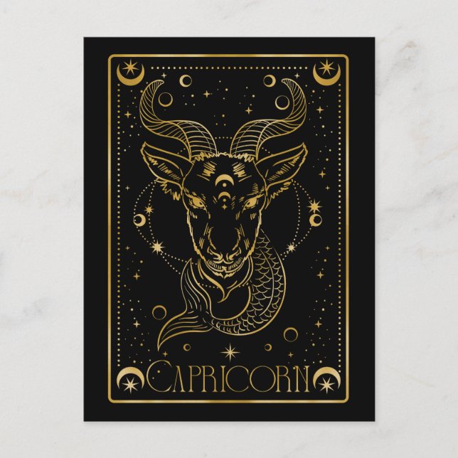 Capricon zodiac vykort (Framsida)