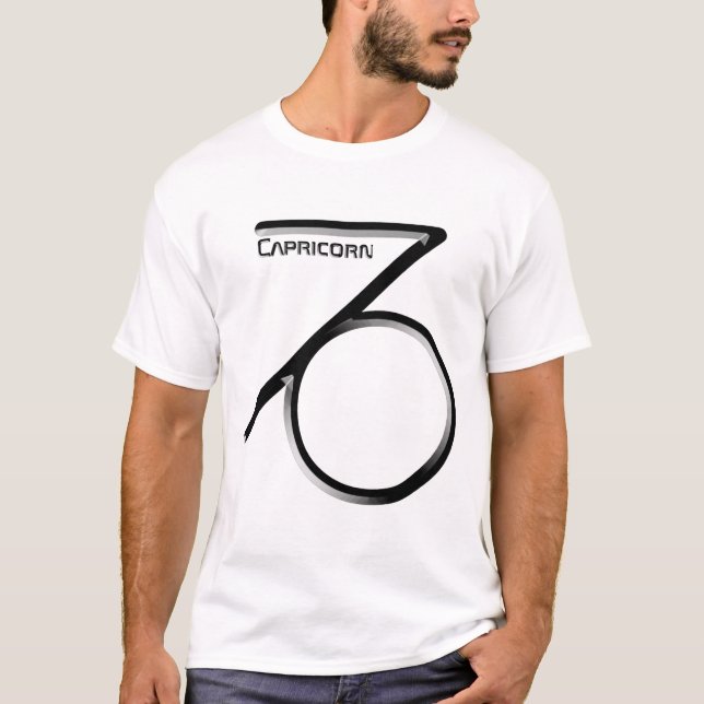 CAPRICORN, abstrakt utformning av Zodiac-signalen, T Shirt (Framsida)