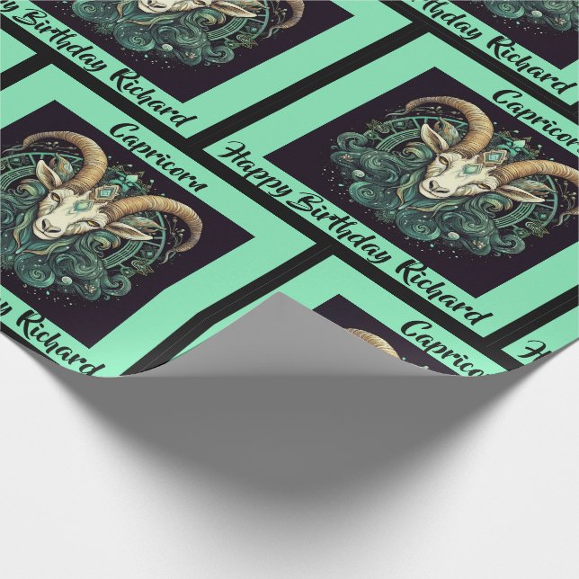 Capricorn Add Namn Birthday Zodiac Gift Presentpapper (Hörn)