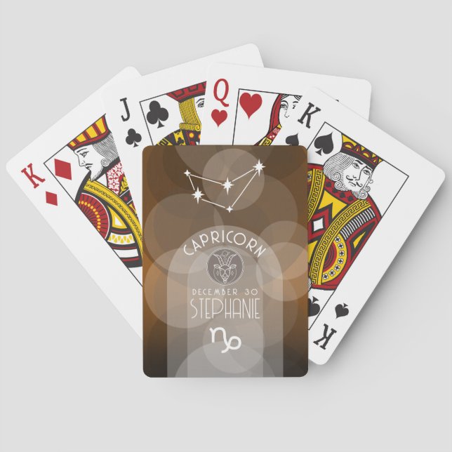 Capricorn Anpassningsbar Birthday Zodiac - Modern  Casinokort (Baksidan)