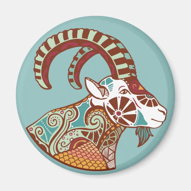 Capricorn Astrological Sign Magnet (Framsidan)