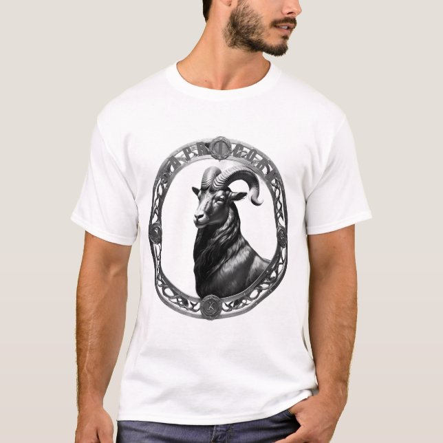 Capricorn Astrological Sign T-Shirt (Framsida)