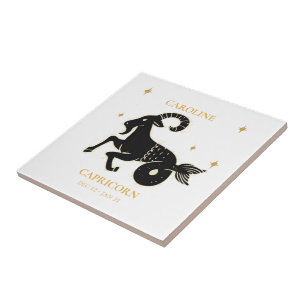 Capricorn Astrological Zodiac Sign Namn Gift Kakelplatta