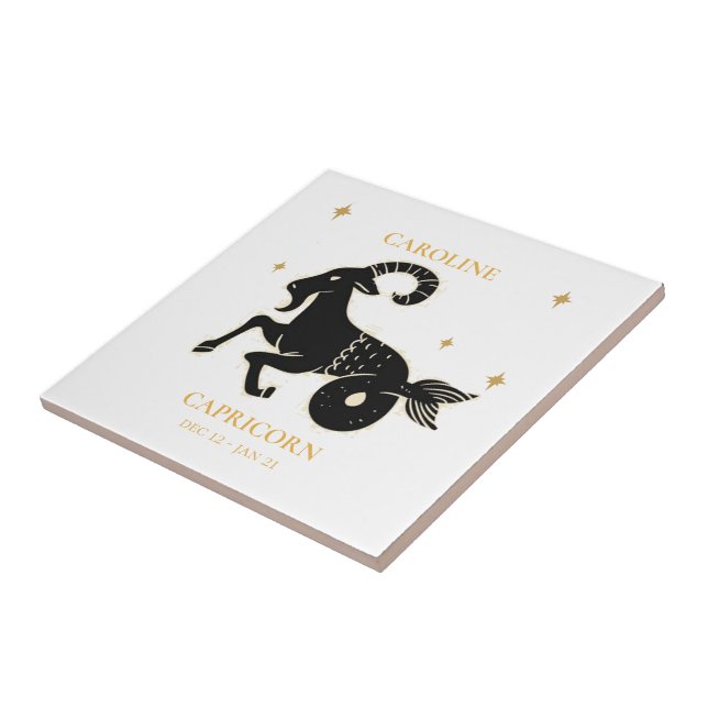 Capricorn Astrological Zodiac Sign Namn Gift Kakelplatta (Sidan)