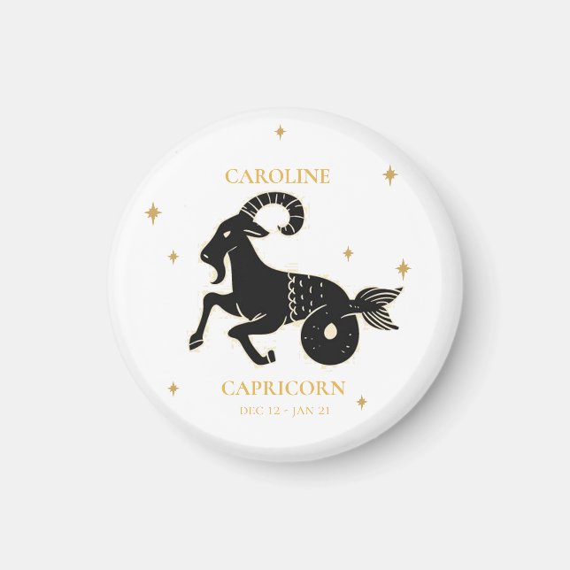 Capricorn Astrological Zodiac Sign Namn Gift Magnet (Framsidan)