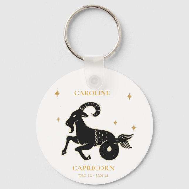 Capricorn Astrological Zodiac Sign Namn Gift Nyckelring (Framsida)