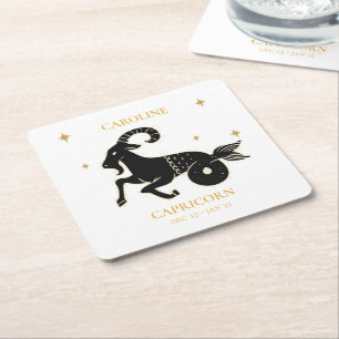 Capricorn Astrological Zodiac Sign Namn Underlägg Papper Kvadrat