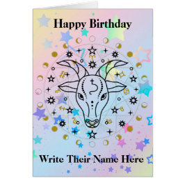 Capricorn Astrology Birthday Card dec 21-Jan 20 Hälsningskort