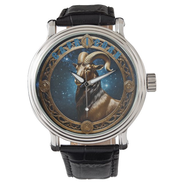 Capricorn astrology-tecken armbandsur (Framsida)