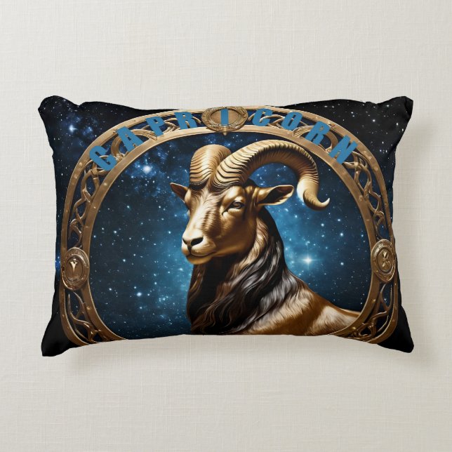 Capricorn astrology-tecken prydnadskudde (Framsidan)
