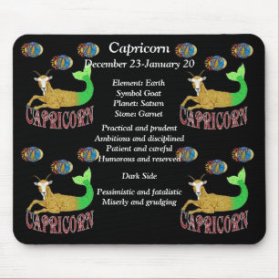 Capricorn Birth Sign Zodiac Mouse Pad Musmatta