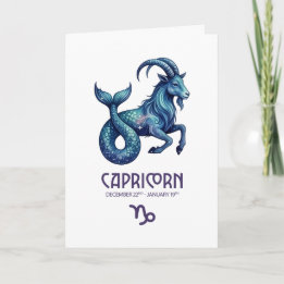 Capricorn Birthday Card Helgkort