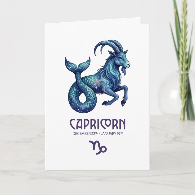 Capricorn Birthday Card Helgkort (Framsida)