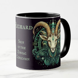 Capricorn Birthday Gift Add Namn Coffee Black Mugg