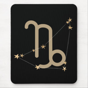 Capricorn Black guld zodiac-stjärnor Musmatta