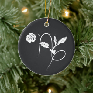 Capricorn-blomman pansy zodiac-tecken kol julgransprydnad keramik