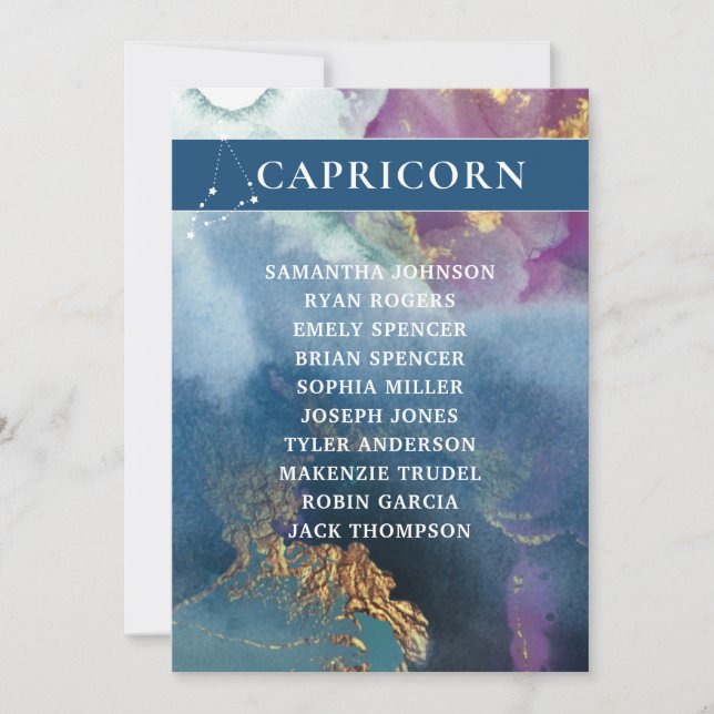 Capricorn Bordsnummer Celestial Seisal Chart (Framsida)