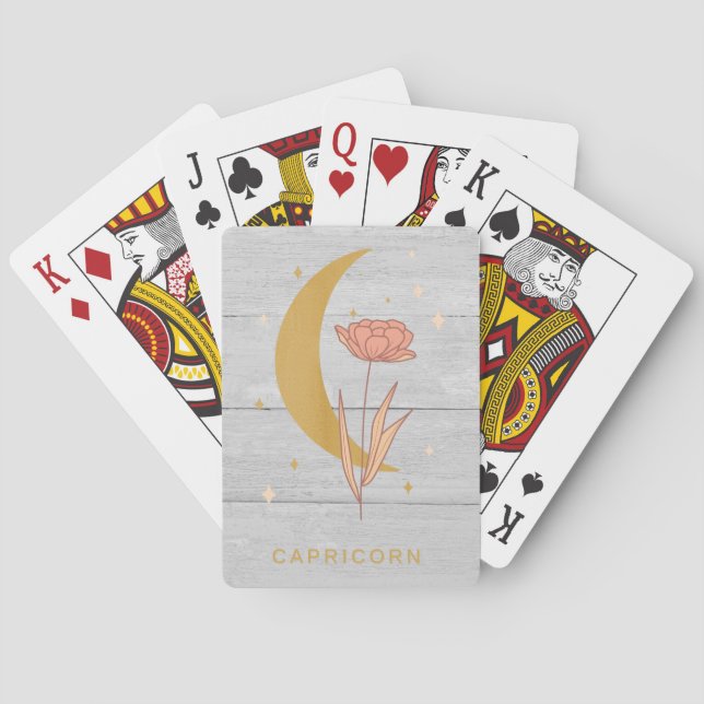 Capricorn Celestial Botanical Horoscope Astrology Casinokort (Baksidan)