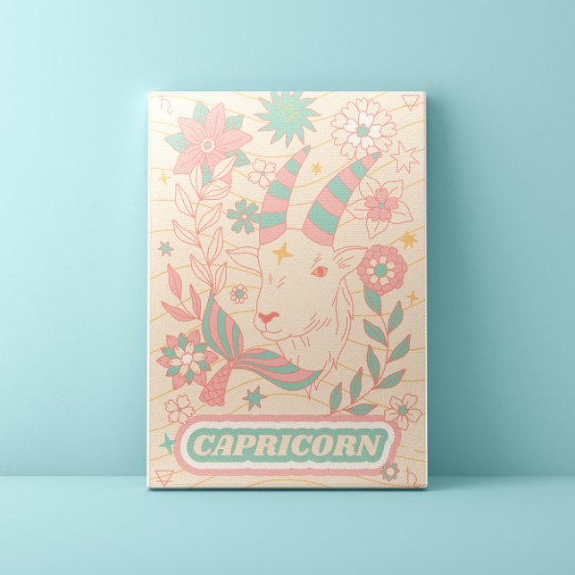 Capricorn Celestial Zodiac Pastel Dreams Wall Arts Canvastryck (Skapare uppladdad)