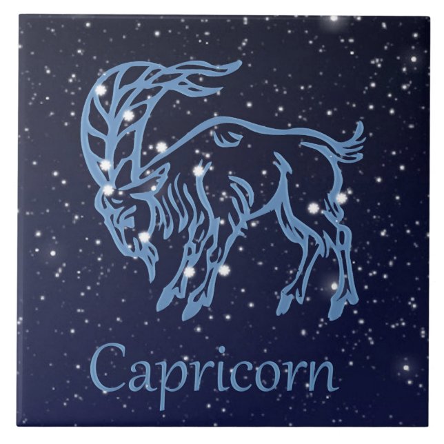 Capricorn Constellation and Zodiac Sign with Stars Kakelplatta (Framsidan)