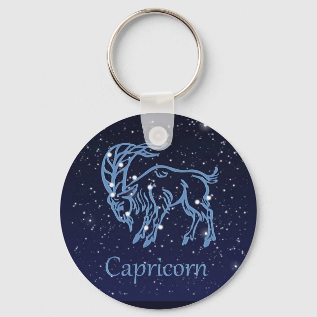 Capricorn Constellation and Zodiac Sign with Stars Nyckelring (Framsida)
