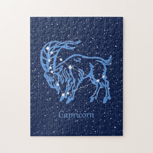 Capricorn Constellation and Zodiac Sign with Stars Pussel (Vertikal)