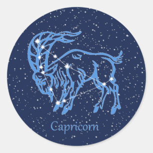 Capricorn Constellation and Zodiac Sign with Stars Runt Klistermärke