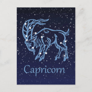 Capricorn Constellation and Zodiac Sign with Stars Vykort