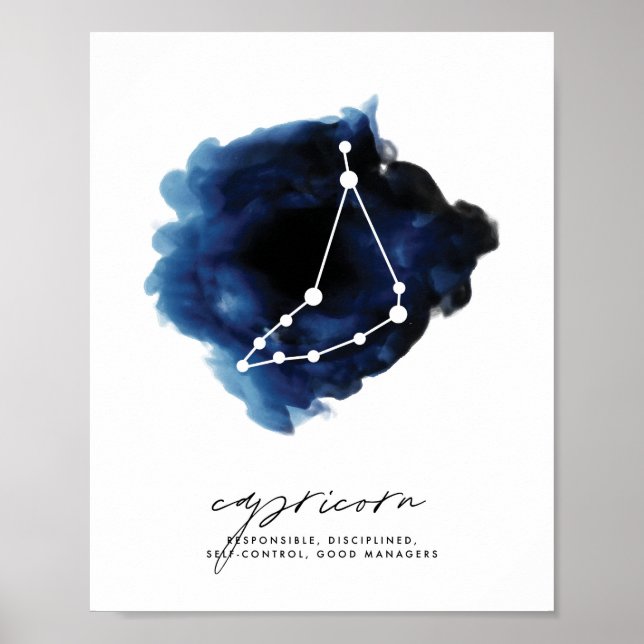 Capricorn Constellation Character Traits Poster (Framsidan)