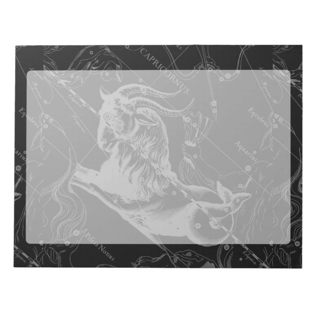 Capricorn Constellation Hevelius 1690 Engrave Anteckningsblock (Framsida)