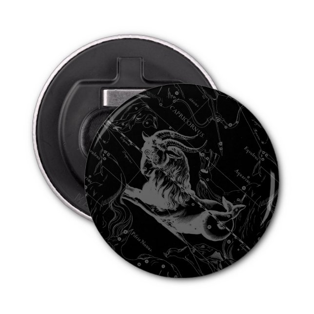 Capricorn Constellation Hevelius 1690 on Black Flasköppnare (Framsidan)