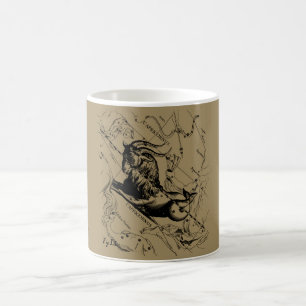 Capricorn Constellation Karta Hevelius circa 1690 Kaffemugg