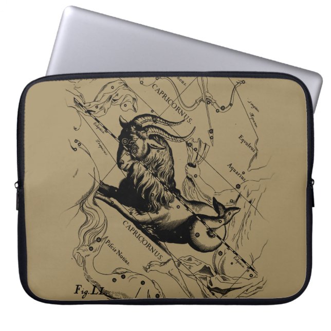 Capricorn Constellation Karta Hevelius circa 1690 Laptop Fodral (Framsidan)