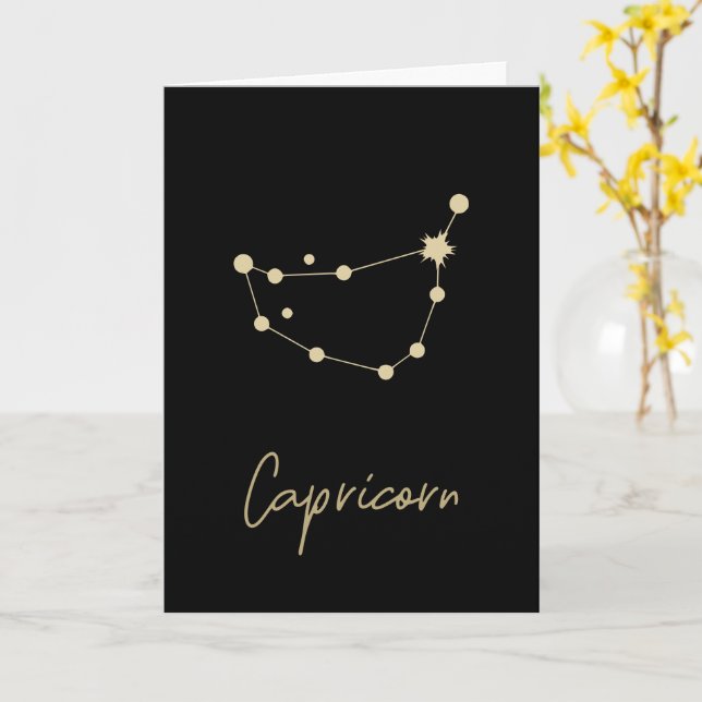 Capricorn Constellation Zodiac Kort (Gul blomma)